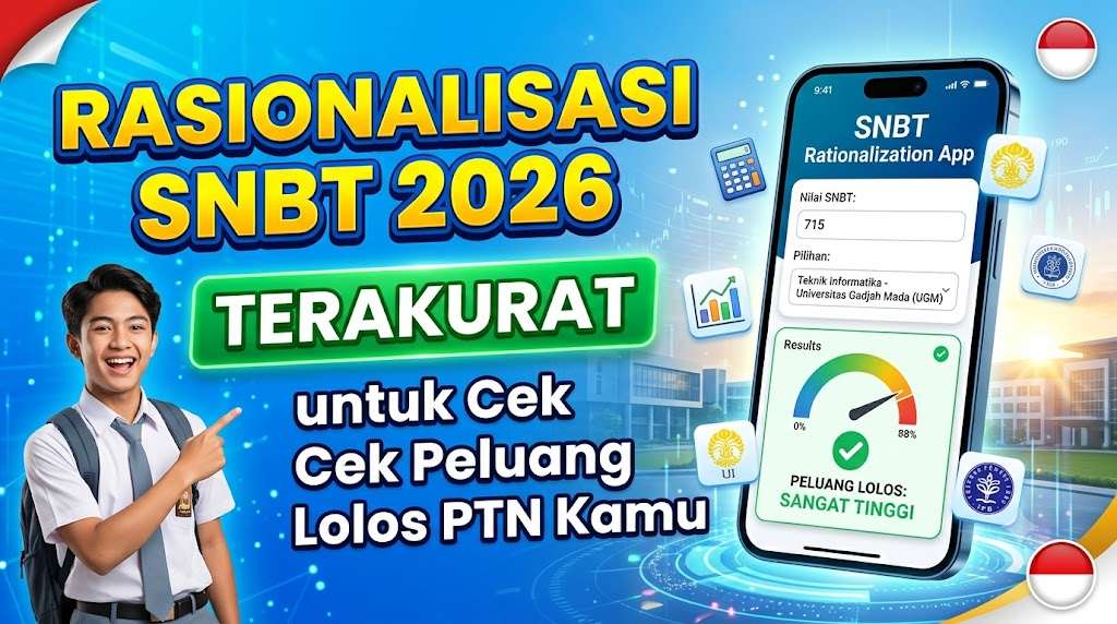 Aplikasi Rasionalisasi SNBT 2026 Terakurat untuk Cek Peluang Lolos PTN Kamu