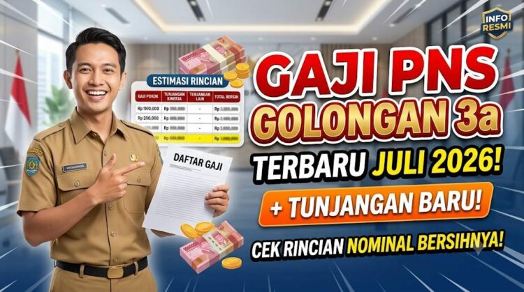 Gaji PNS Golongan 3a dan Tunjangan Terbaru Juli 2026: Cek Rincian Nominal Bersihnya